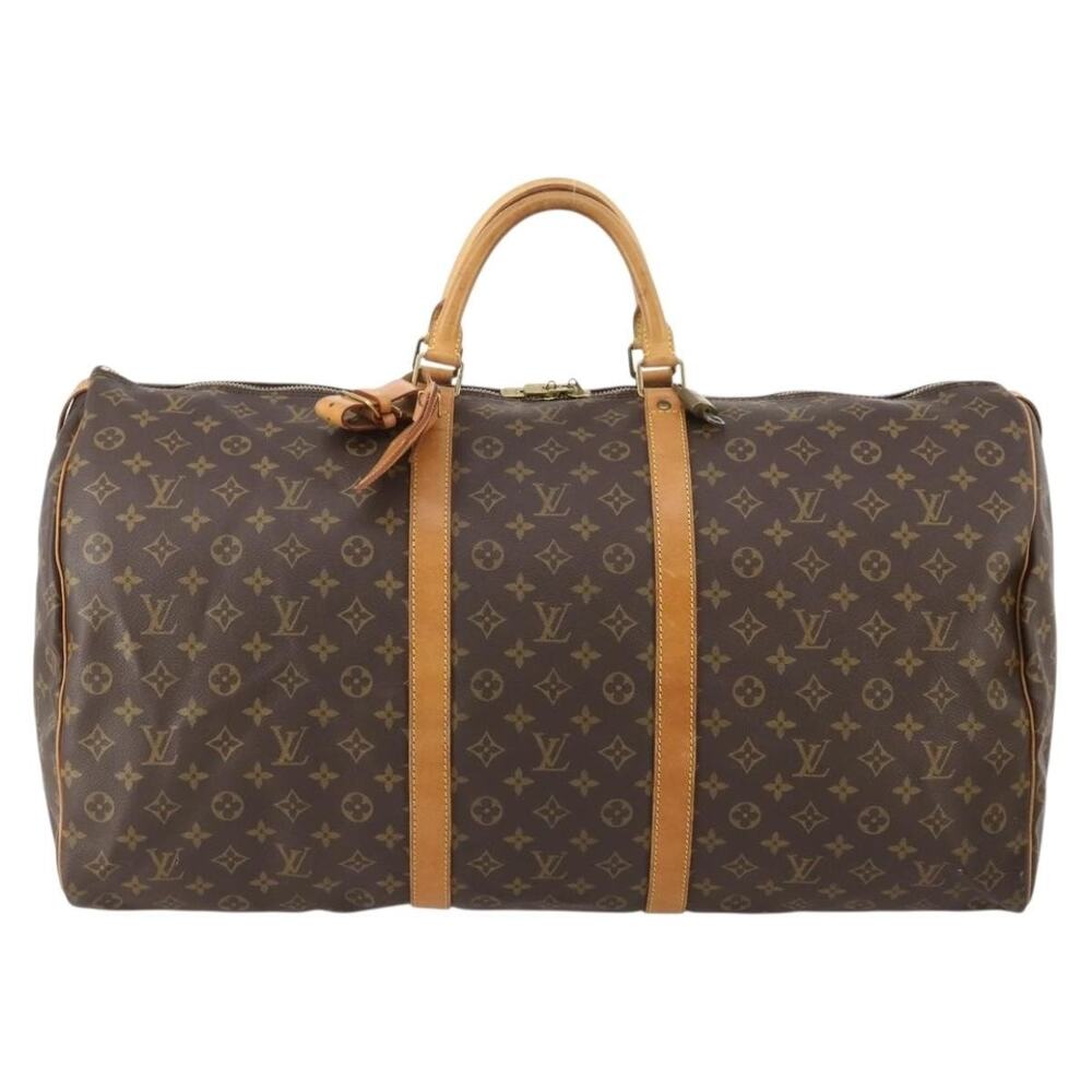 Louis Vuitton Monogram Keepall 60 Travel Bag Brown